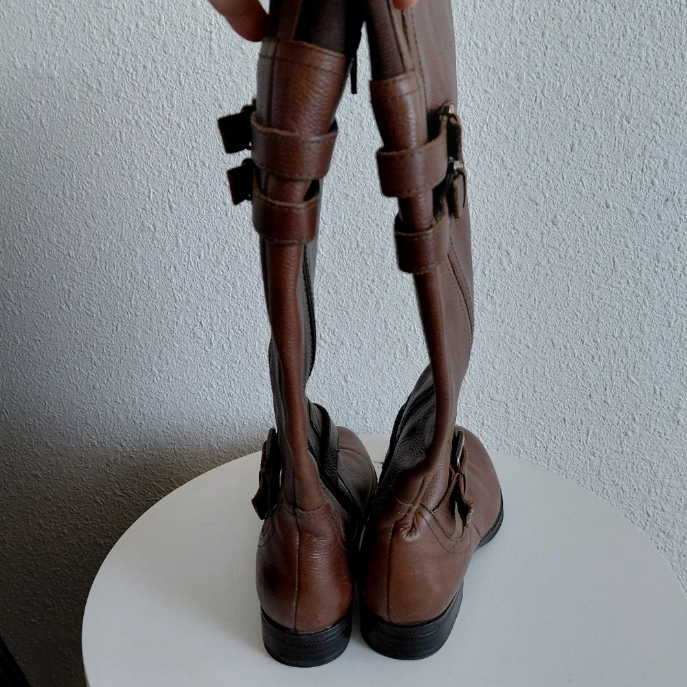 Naturalizer Jessie Knee High Brown  Leather Boots Riding